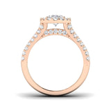 Lab Grown Round & Oval Cut Diamond Halo Engagement Ring