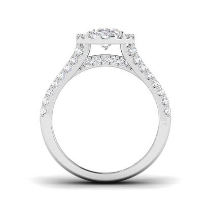 Lab Grown Round & Oval Cut Diamond Halo Engagement Ring