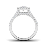 Lab Grown Round & Oval Cut Diamond Halo Engagement Ring
