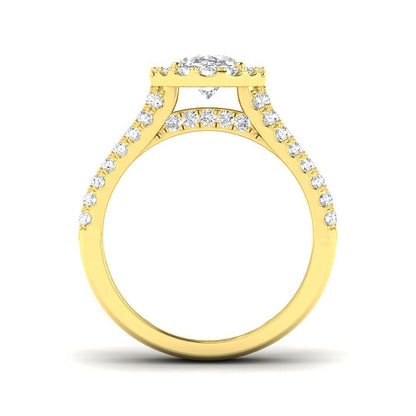 Lab Grown Round & Oval Cut Diamond Halo Engagement Ring