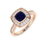 Diamond Gsakgow Blue Sapphire Ring | 1.25ct