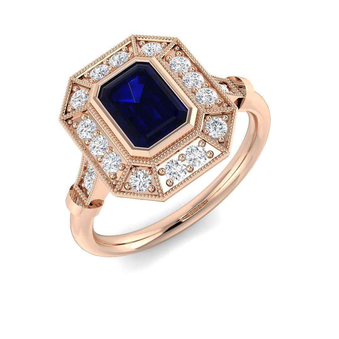 Diamond Ibverbekk Blue Sapphire Ring | 1.25ct