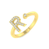 Diamond Wibchekter Initials Ring | 0.1ct | Hallmarked Gold & Platinum