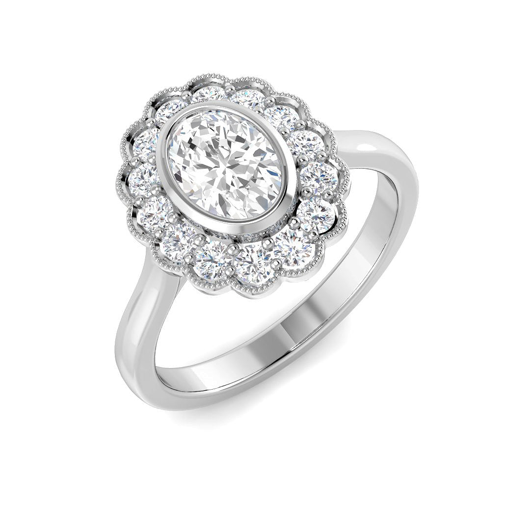 1.1Ct Lab Grown Diamond Ring in 9k White Gold | Ring Size - M