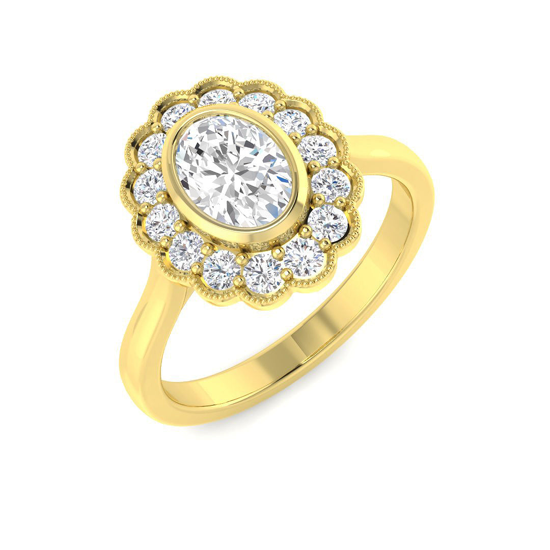 1.1Ct Lab Grown Diamond Ring in 9k Two Tone | Ring Size - M