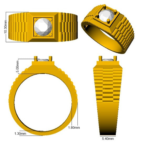 Bold Men’s Diamond Signet Ring UK lab grown