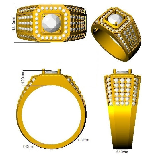 Men’s luxury diamond ring with halo setting