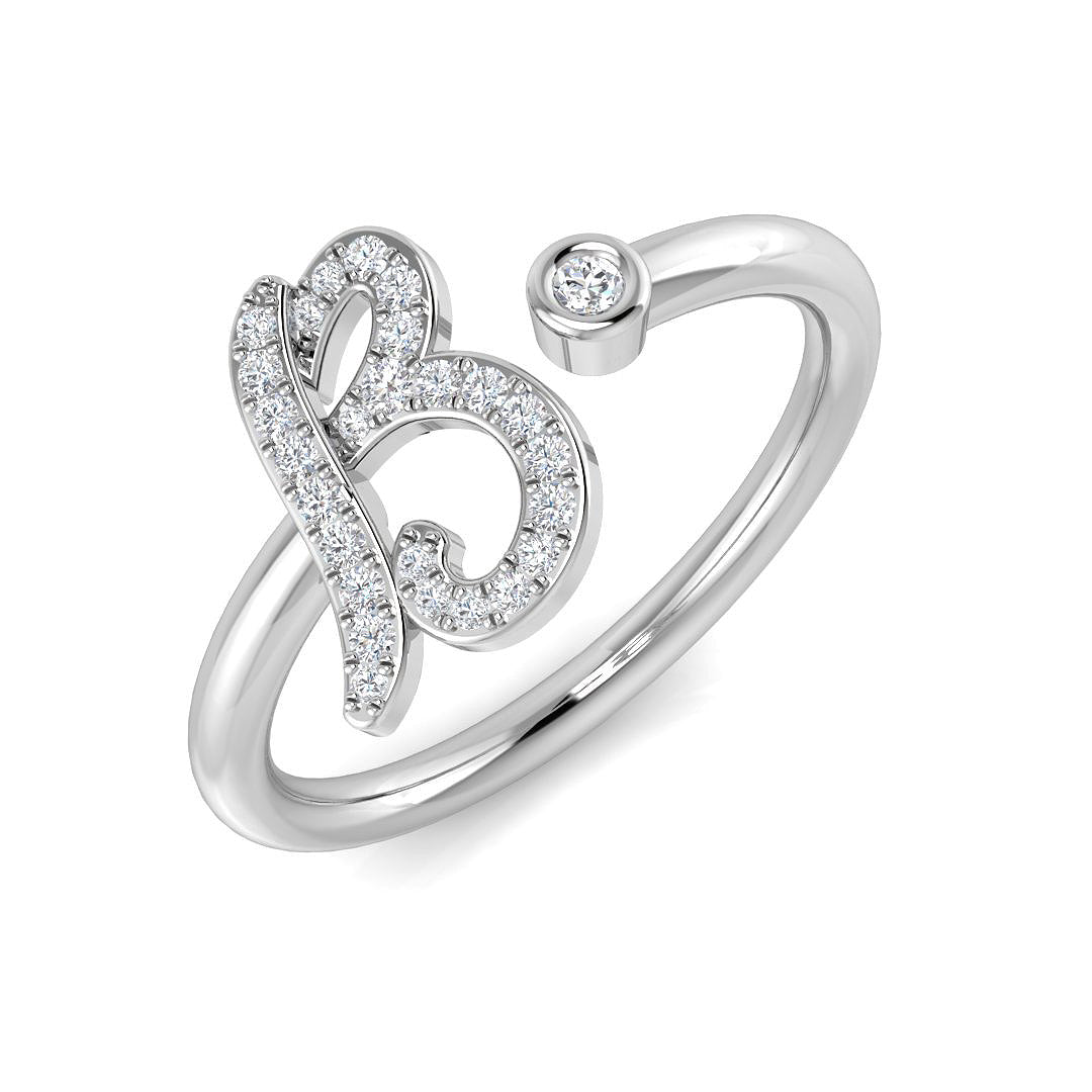 Diamond berby Initials Ring | 0.15ct | Hallmarked Gold & Platinum