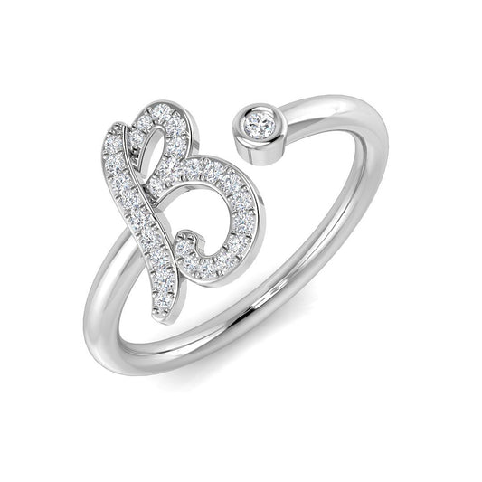 0.15ct Diamond B Initial Ring | Hallmarked Gold & Platinum Jewellery