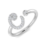 Pavé Diamond C Initial Ring 0.15ct | Hallmarked Gold Jewellery