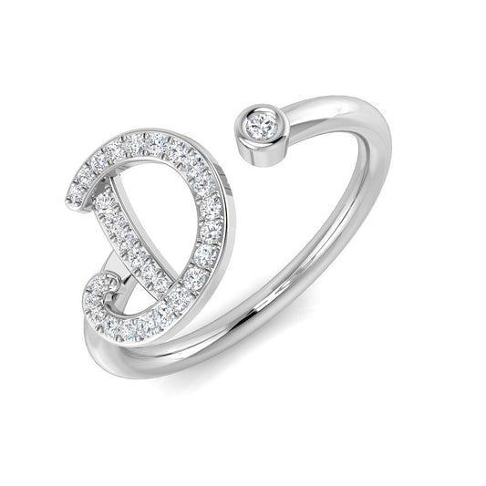 Diamond D Initial Ring 0.15ct | Luxury Hallmarked Gold Jewellery