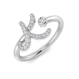 Diamond K Initial Ring 0.10ct | Pavé Set Hallmarked Jewellery