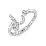 Diamond seebk Initials Ring | 0.1ct | Hallmarked Gold & Platinum
