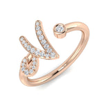 Elegant Diamond N Initial Ring 0.10ct | Hallmarked Gold & Platinum