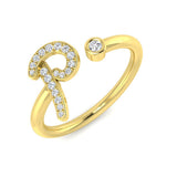 Diamond Maibktone Initials Ring | 0.1ct | Hallmarked Gold & Platinum