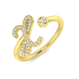 Diamond Prekton Initials Ring | 0.1ct | Hallmarked Gold & Platinum