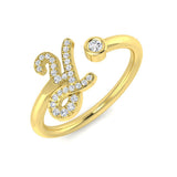Diamond kasforb Initials Ring | 0.1ct | Hallmarked Gold & Platinum
