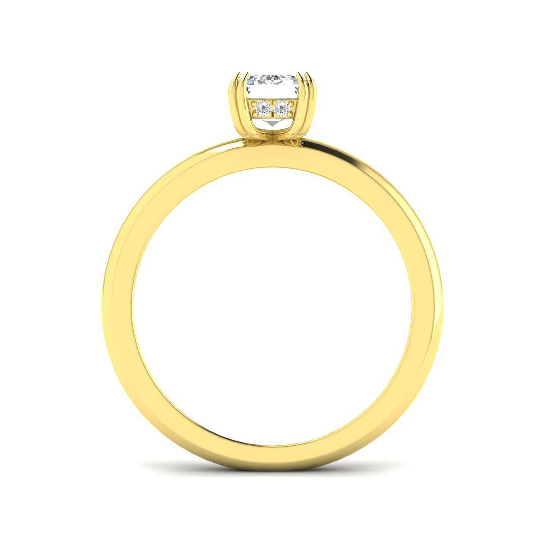 Elegant Emerald Cut Diamond Solitaire Ring in White Gold | Natural & Lab Grown Diamond