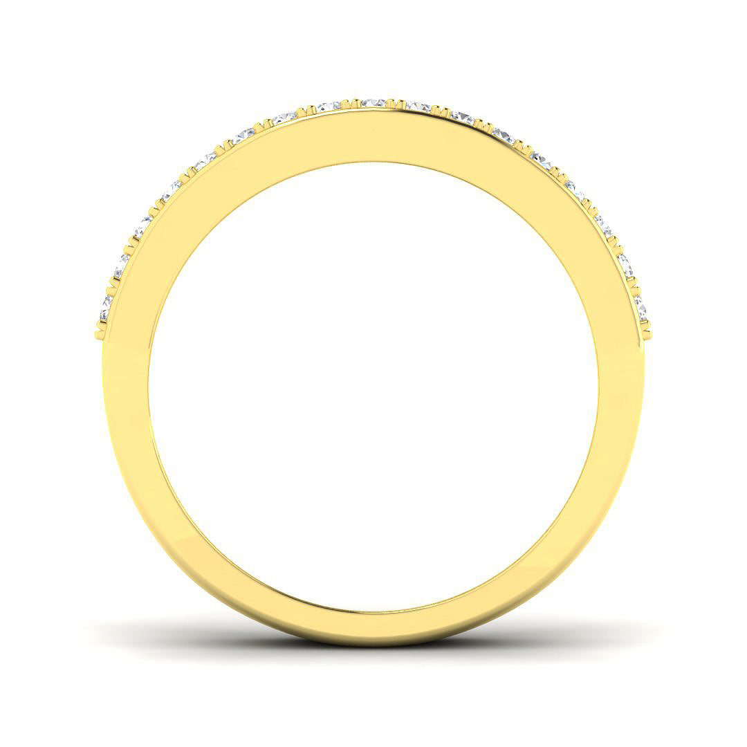 Half Eternity Baguette and Round Diamond Ring In Platinum