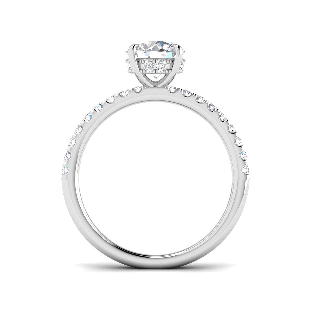 Eleganter Verlobungsring mit Pavé-Schulterpartie und IGI-zertifiziertem, im Labor gezüchtetem Diamanten