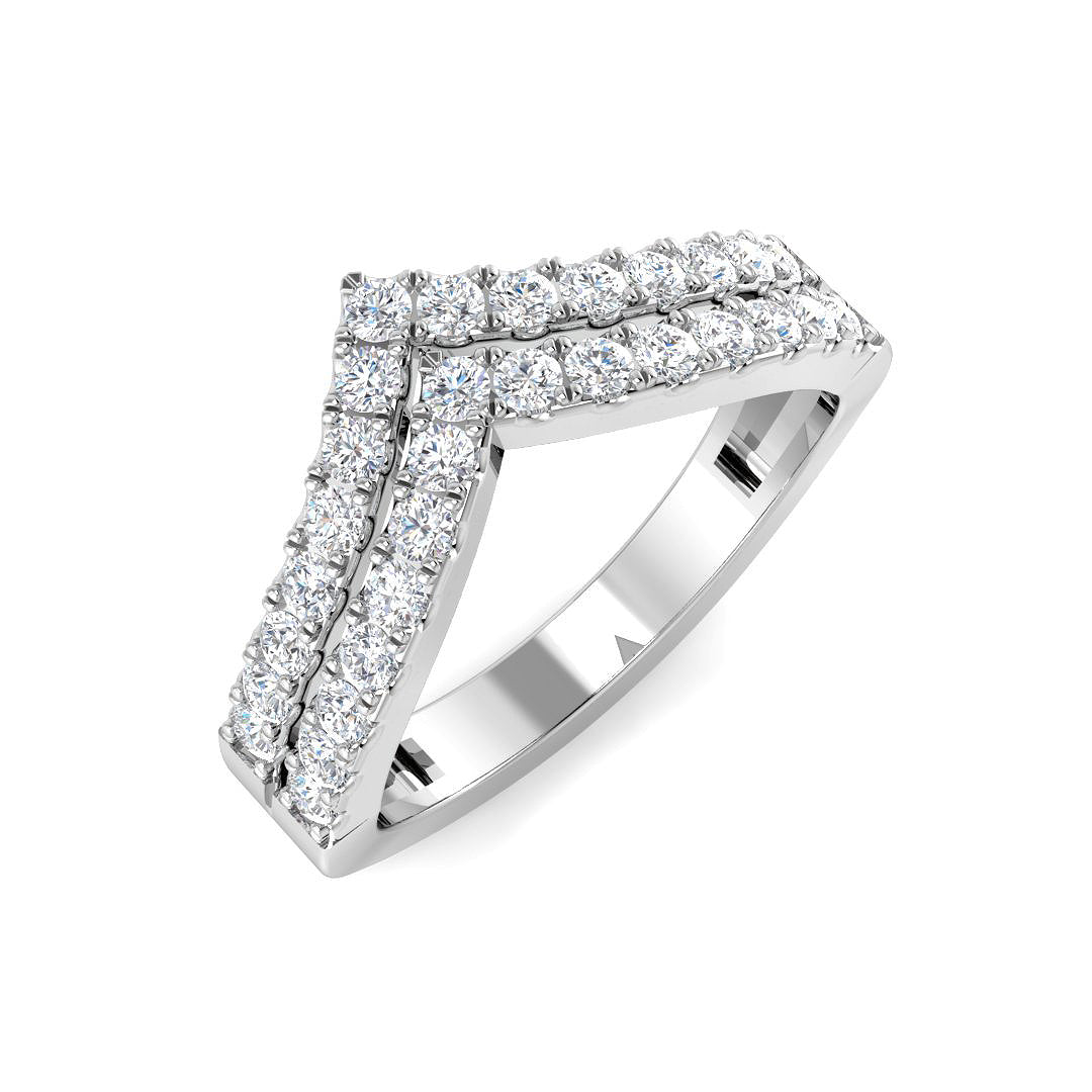 0.6Ct Lab Grown Diamond Ring in 9k White Gold | Ring Size - M