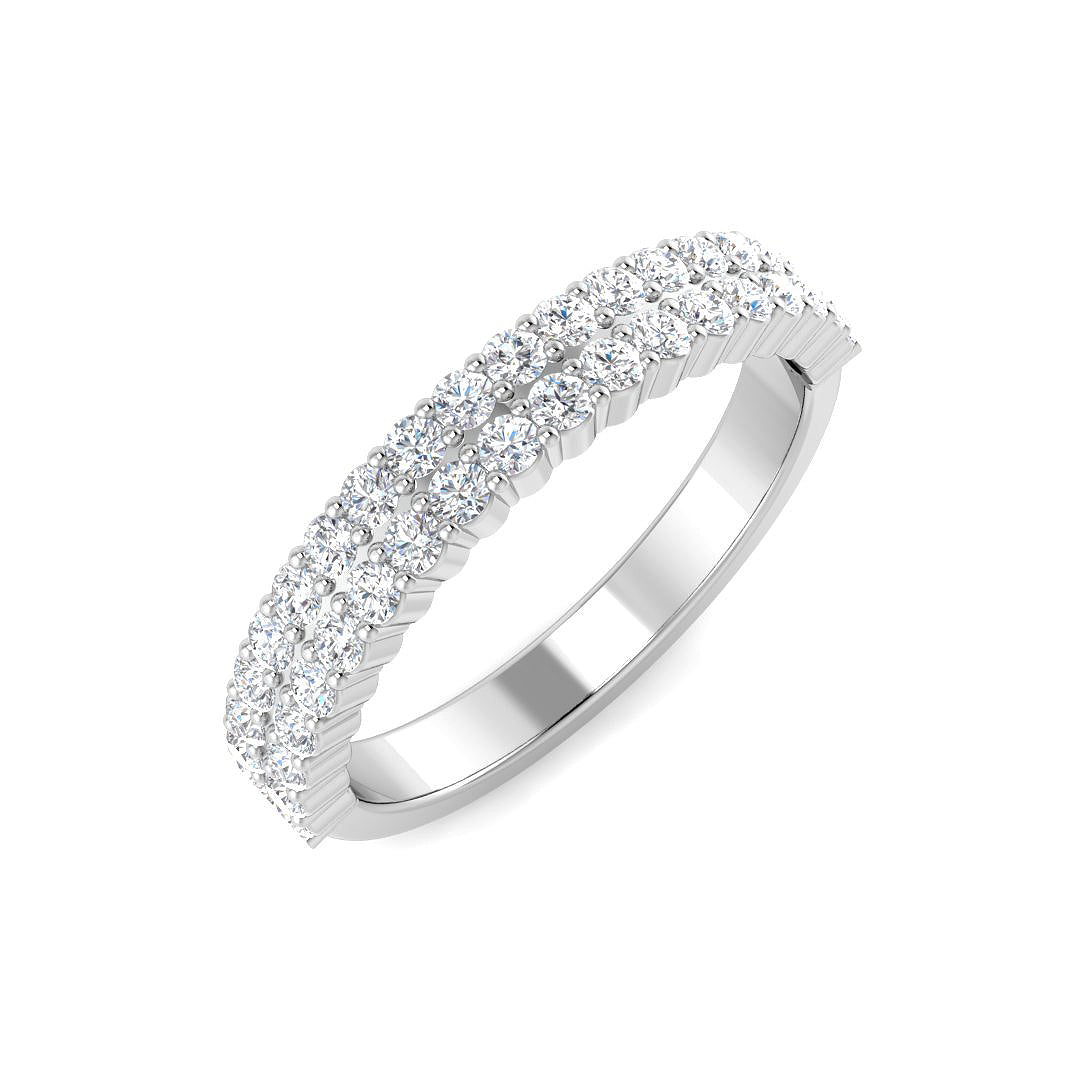 0.64Ct Lab Grown Diamond Ring in 9k White Gold | Ring Size - M