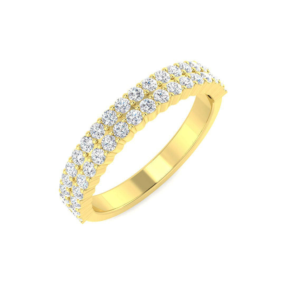 0.64Ct Lab Grown Diamond Ring in 9k Yellow Gold | Ring Size - M