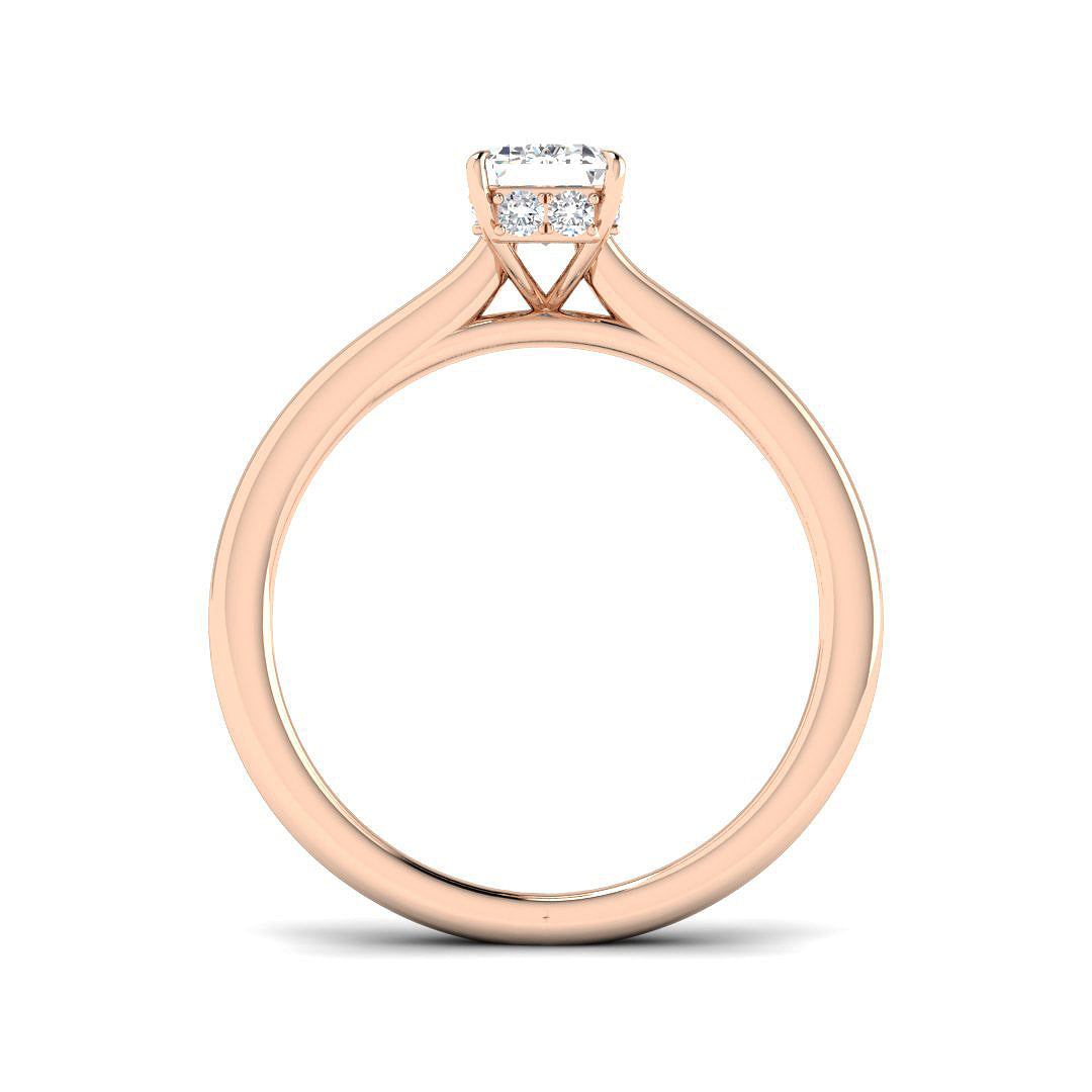 Emerald Cut Lab Grown Diamond Solitaire Ring in White Gold