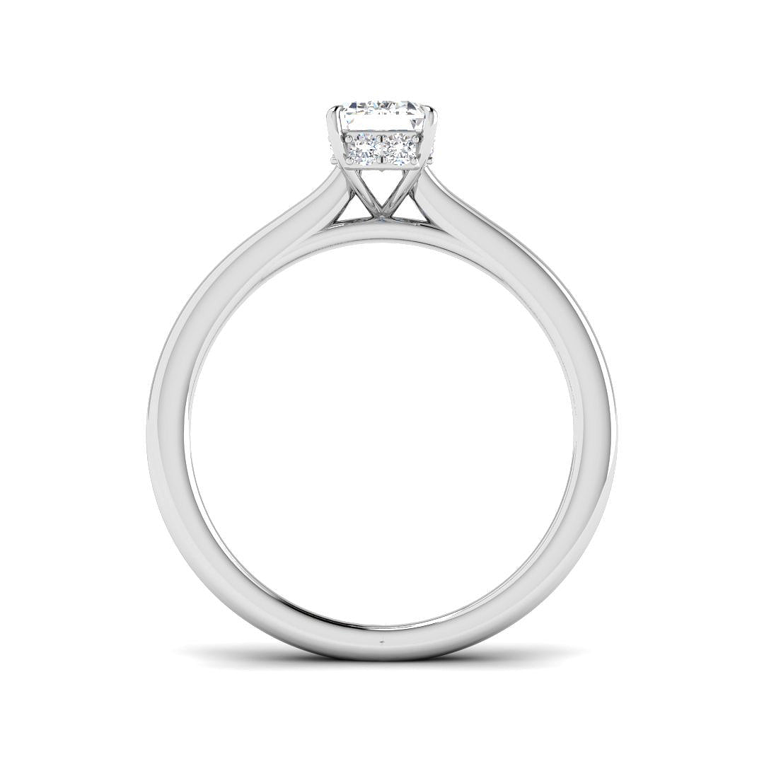 Emerald Cut Lab Grown Diamond Solitaire Ring in White Gold