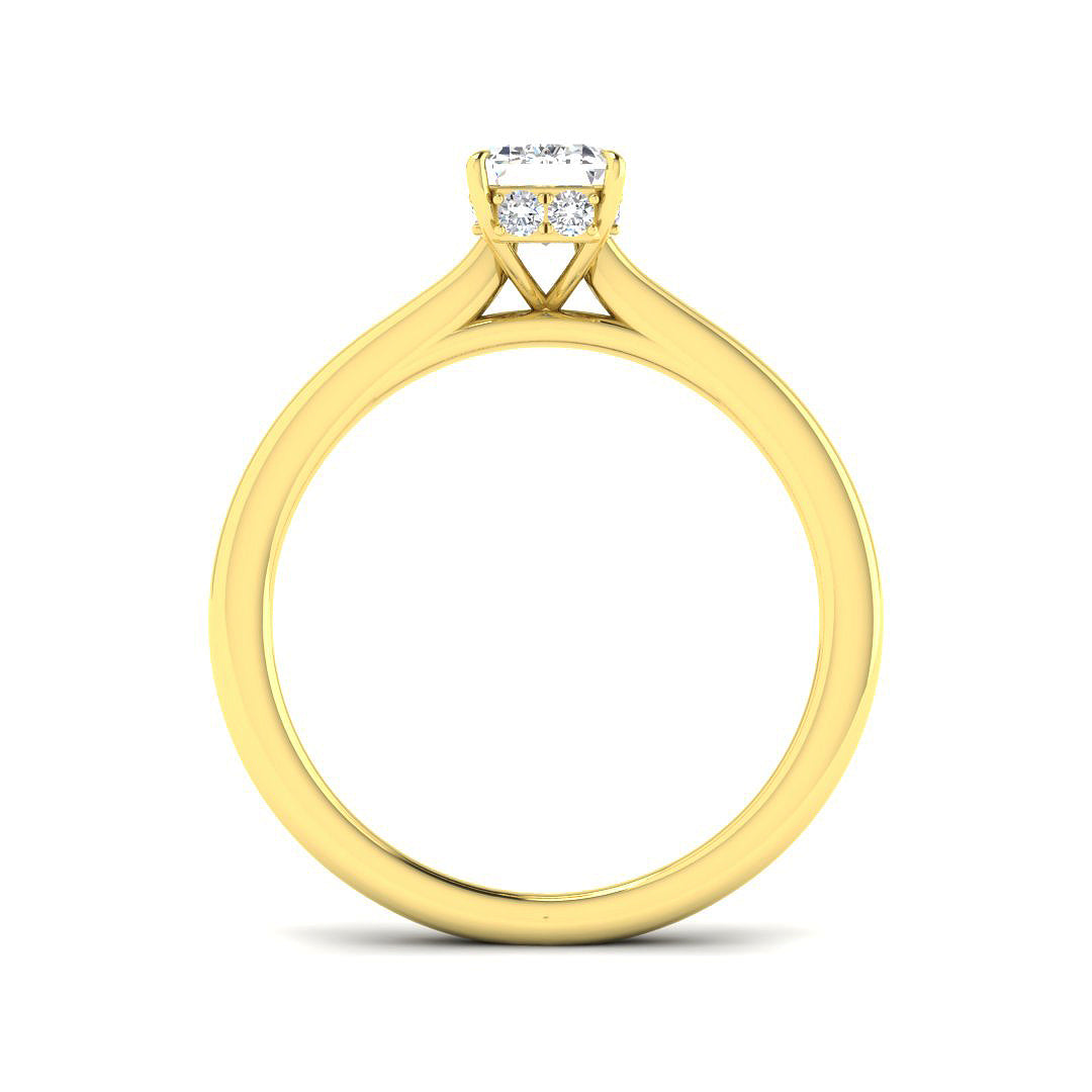 Emerald Cut Lab Grown Diamond Solitaire Ring in White Gold