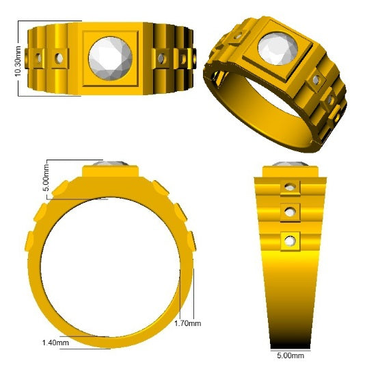 Luxury Men’s Lab Grown Diamond Ring UK by FineDiam