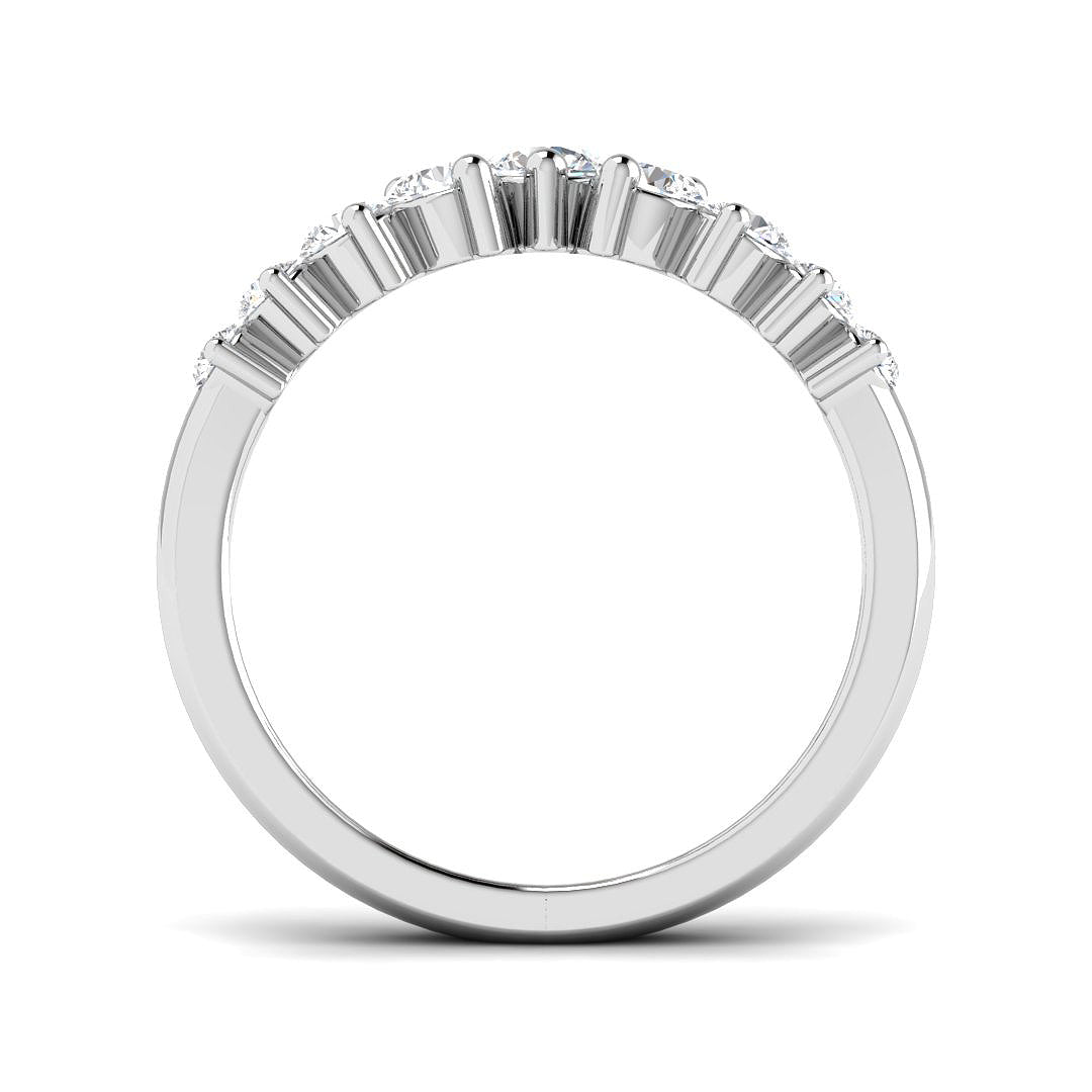 Bold Graduated Diamond Wishbone Ring – Statement Curved Bridal Band