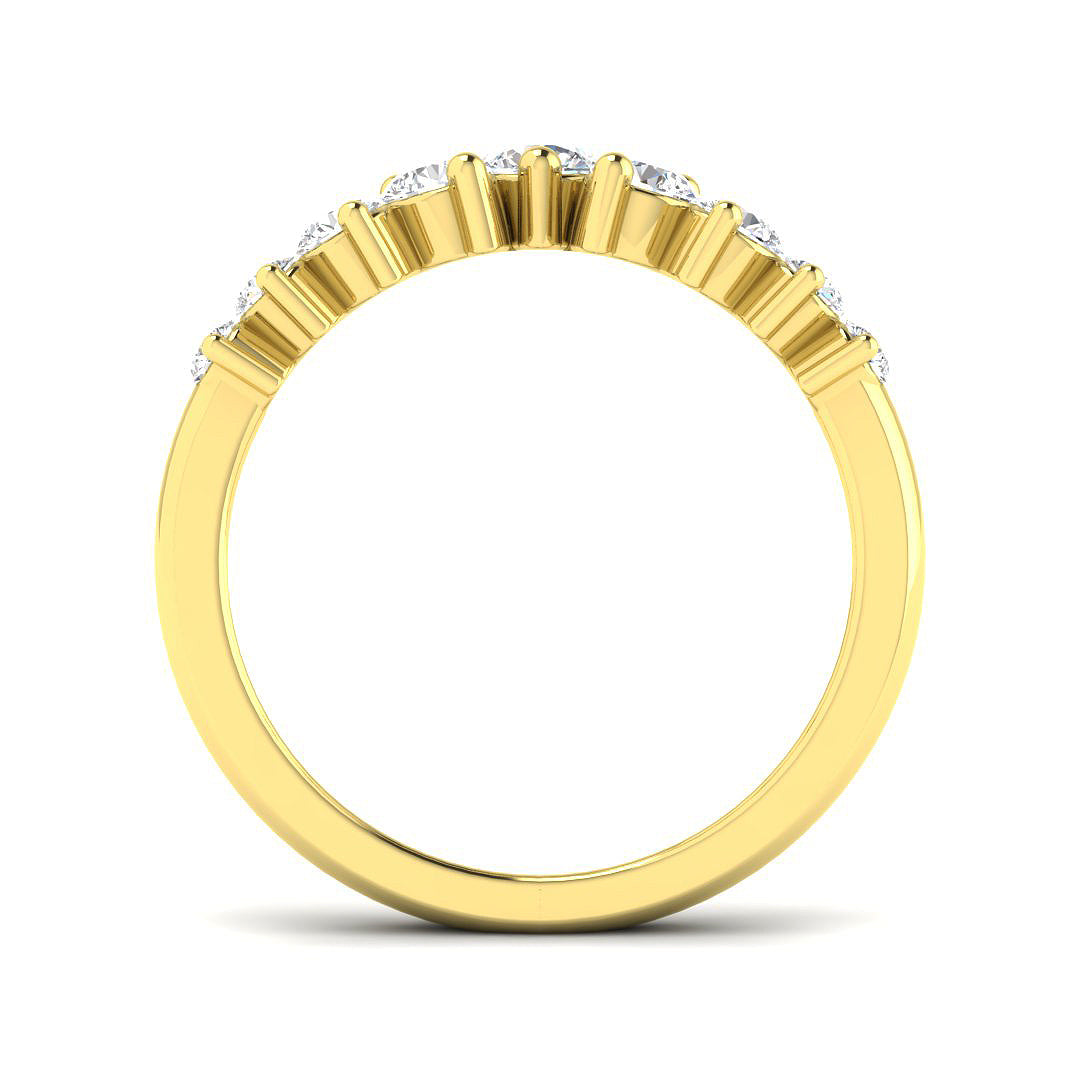 Bold Graduated Diamond Wishbone Ring – Statement Curved Bridal Band