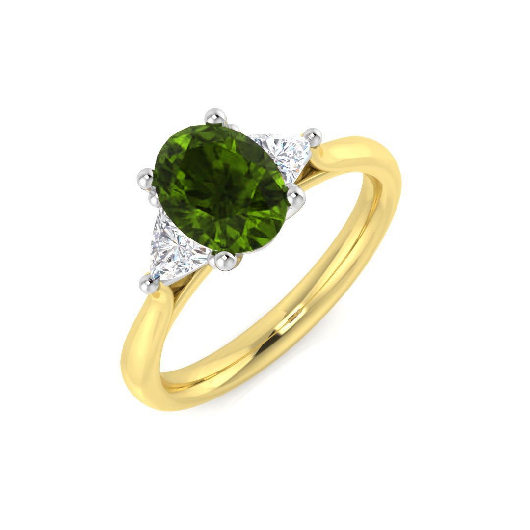 Green Sapphire Diamond Ring UK