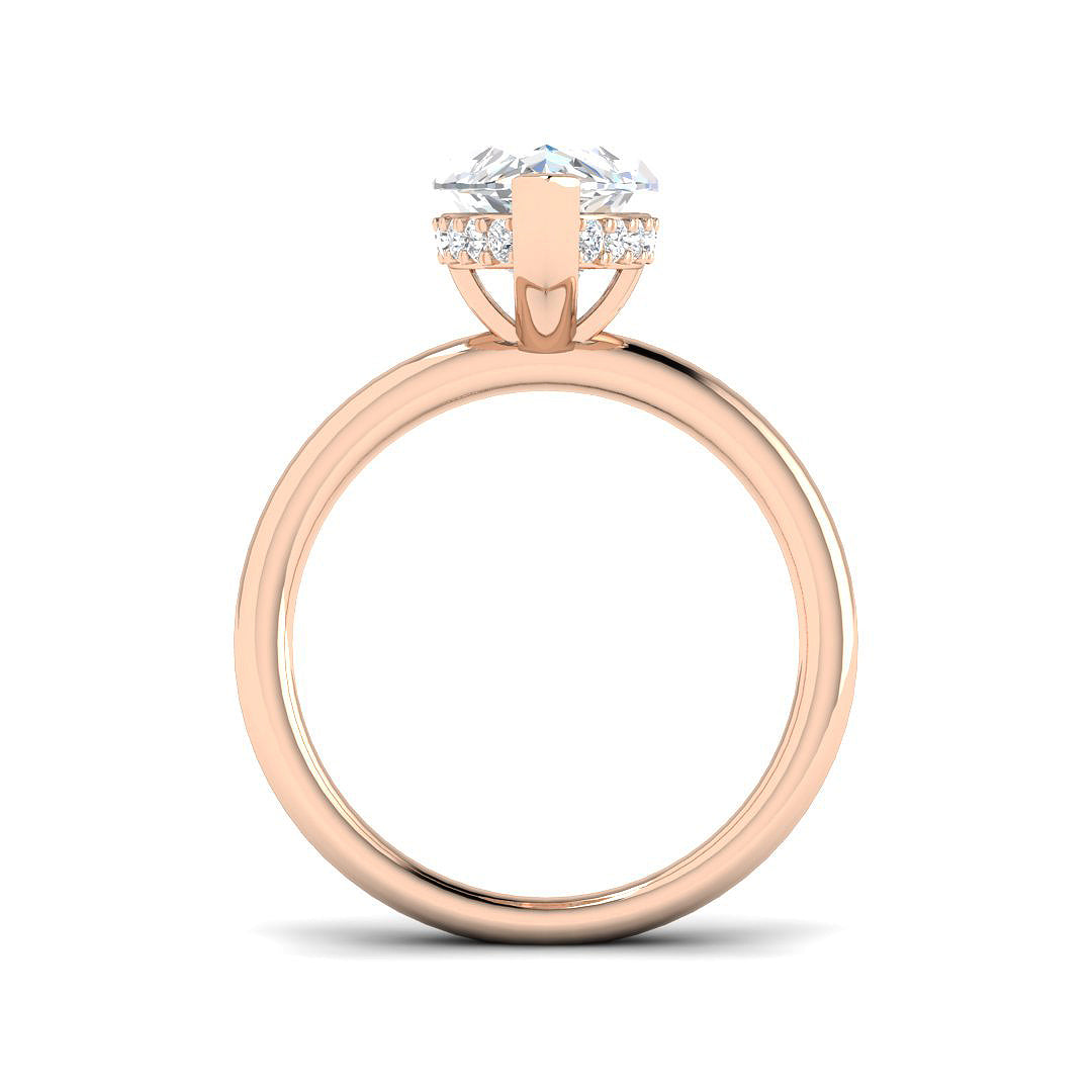 Marquise Diamond Solitaire Engagement Ring  Natural & Lab Grown Diamond | Plain Gold Band