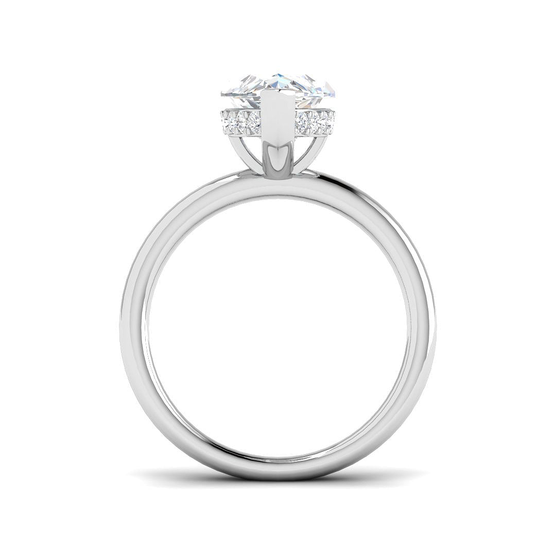 Marquise Diamond Solitaire Engagement Ring  Natural & Lab Grown Diamond | Plain Gold Band