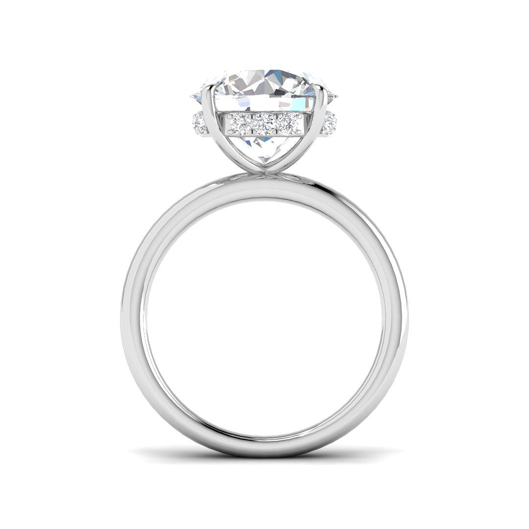 5.20 Ct D-E/VS Lab Grown Diamond Hidden Halo Ring 9k White Gold Ready To Ship