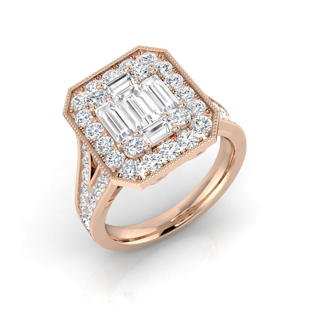 Diamond Hamptob Baguette & Brilliant Ring | 2ct