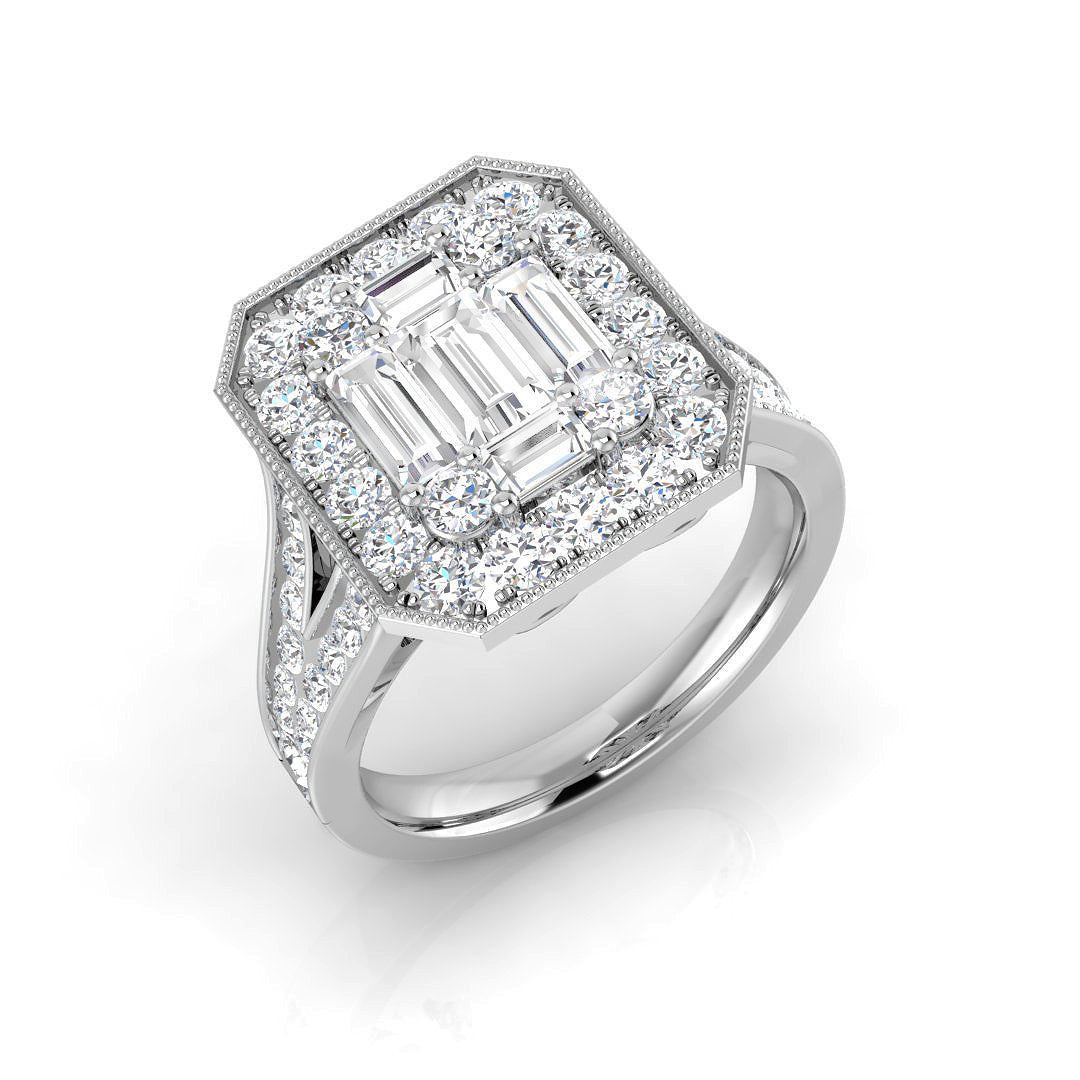 Diamond Hamptob Baguette & Brilliant Ring | 2ct