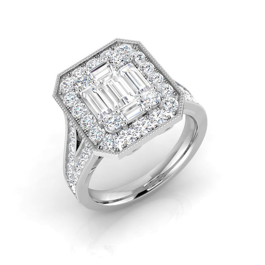 Diamond Hamptob Baguette & Brilliant Ring | 2ct