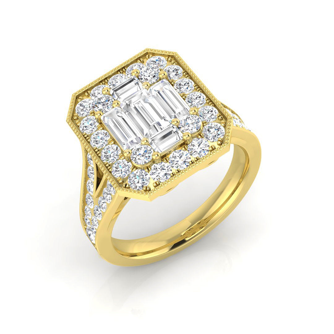 Diamond Hamptob Baguette & Brilliant Ring | 2ct