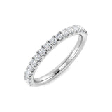0.34 Ct Lab-Grown Diamond Ring in 9k White Gold | Pave Band Ring Size M