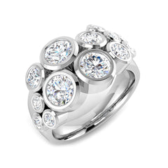2.52 Ct Lab-Grown Diamond Ring in 9k White Gold | Bubble Ring Size M