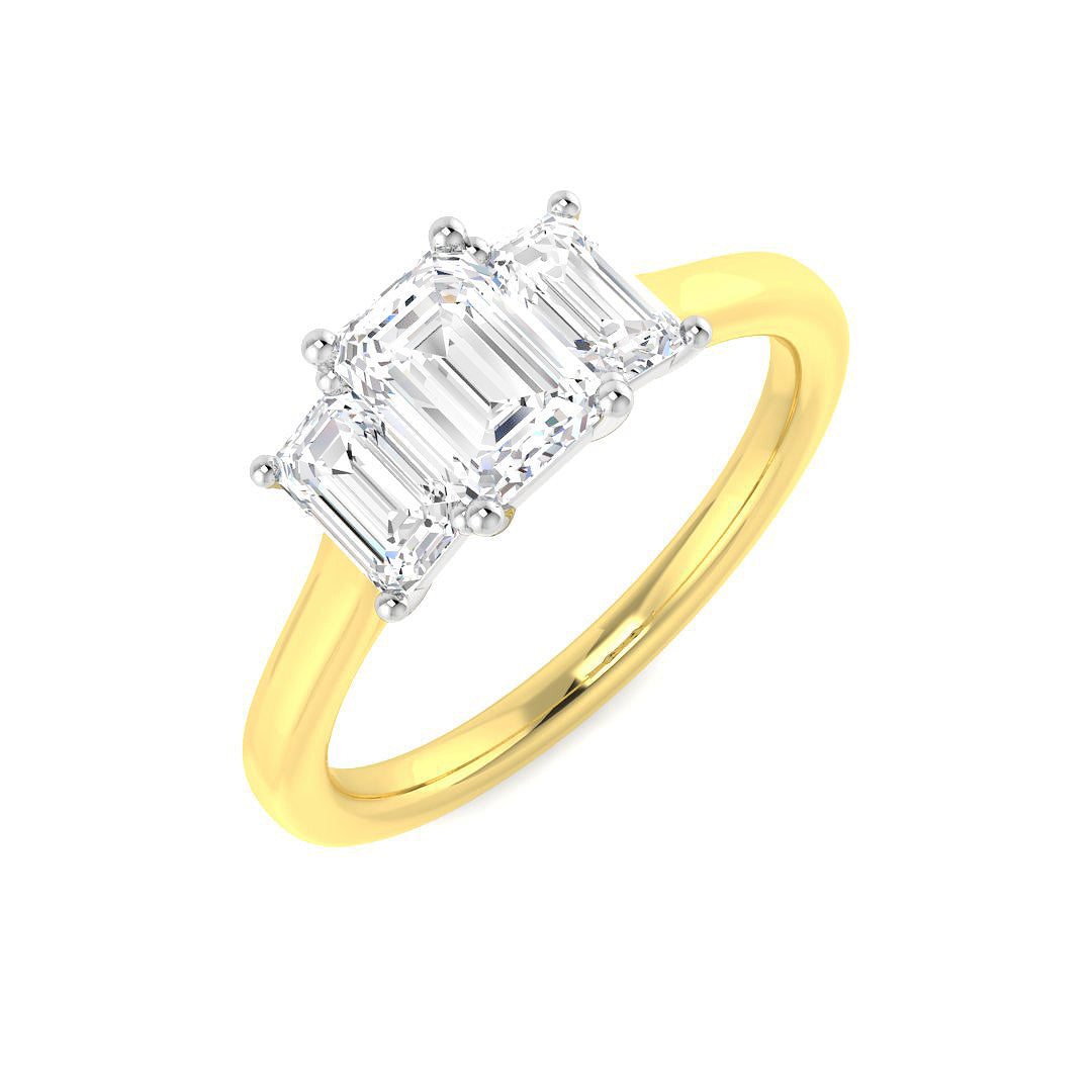 1.45 Ct Lab-Grown Diamond Ring in 9k Two Tone Gold | Ring Size M