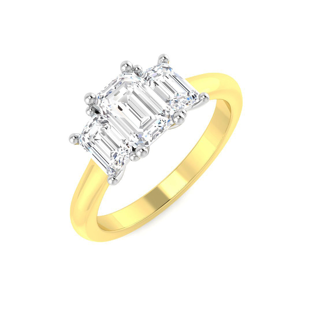 1.85Ct Lab Grown Diamond Ring in 9k Two Tone | Ring Size - M