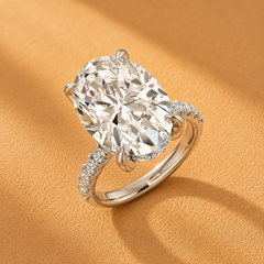 8.80 Ct D-E/VS Lab Grown Diamond Side Stone Ring 9k White Gold Ready To Ship