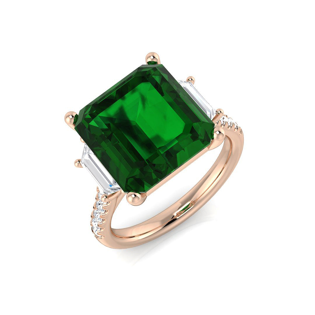 Emerald Diamond Statement Ring