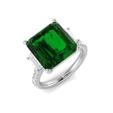 Emerald Cocktail Ring with Diamond Accents
