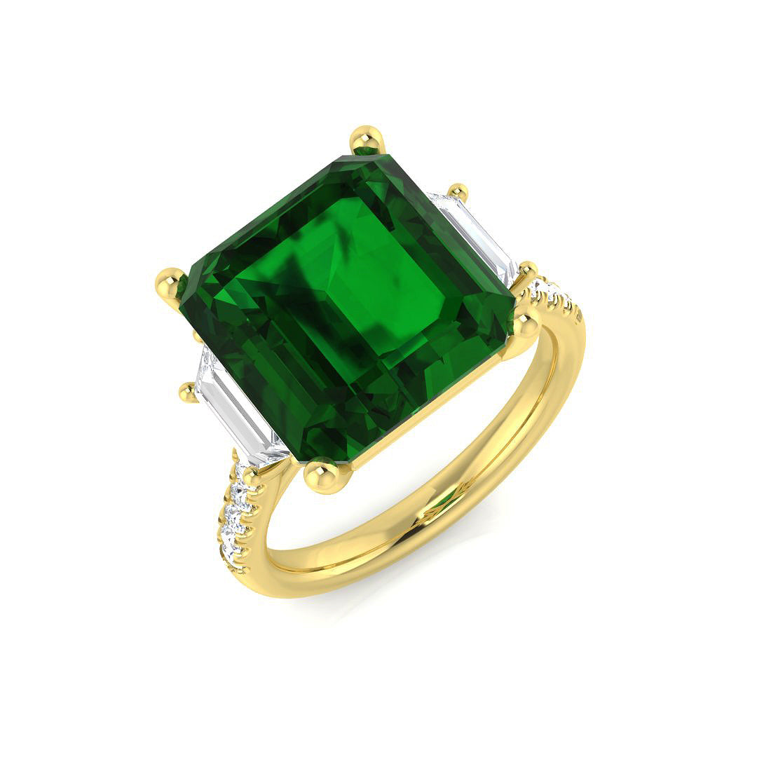 Solitaire Emerald Cocktail Ring