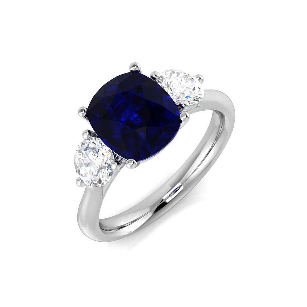 Cushion Cut Blue Sapphire Ring